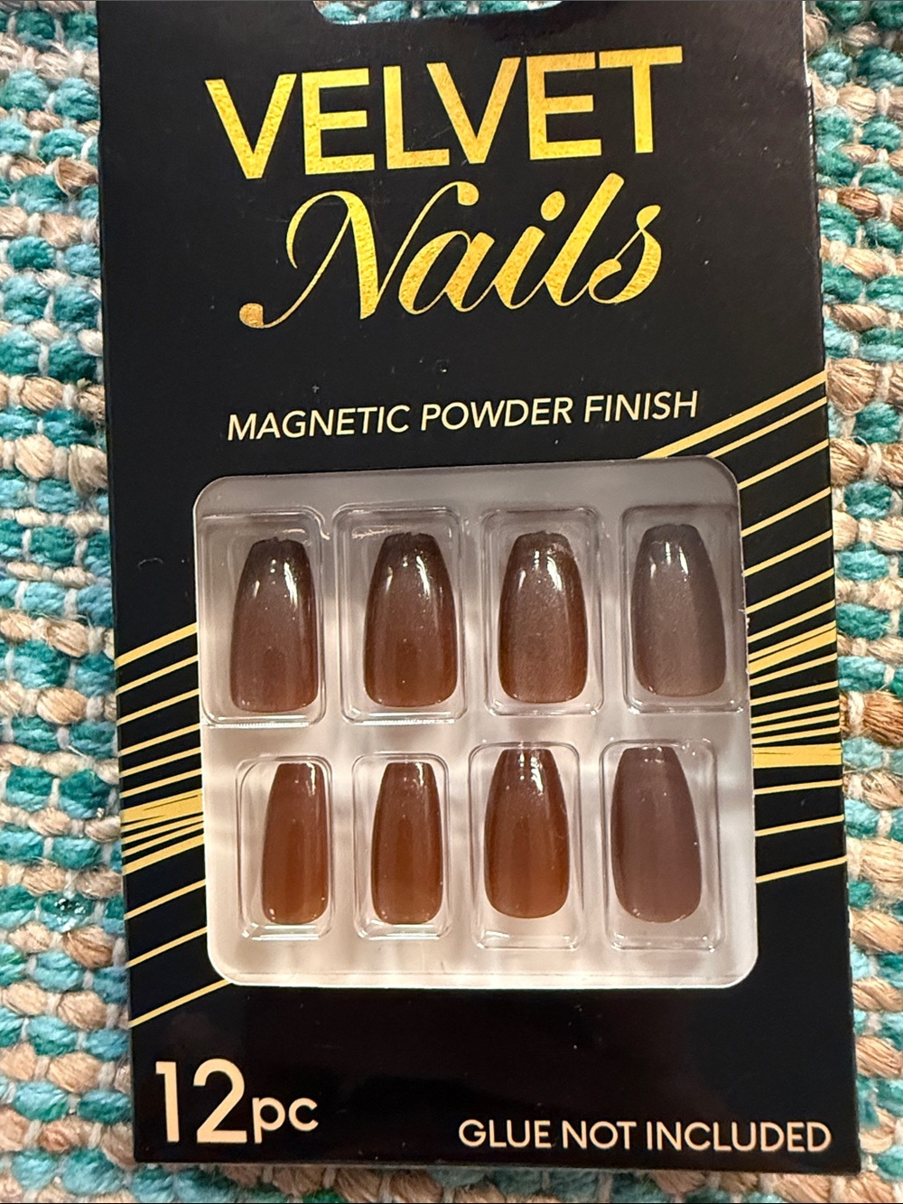 🍁🎃NEW Brown Magnetic Powder Finish Press-On Nails - 12pc
